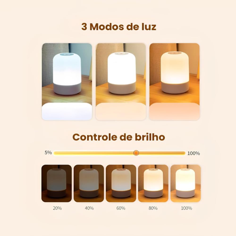Coleção SoftGlow — Luminárias Touch LED