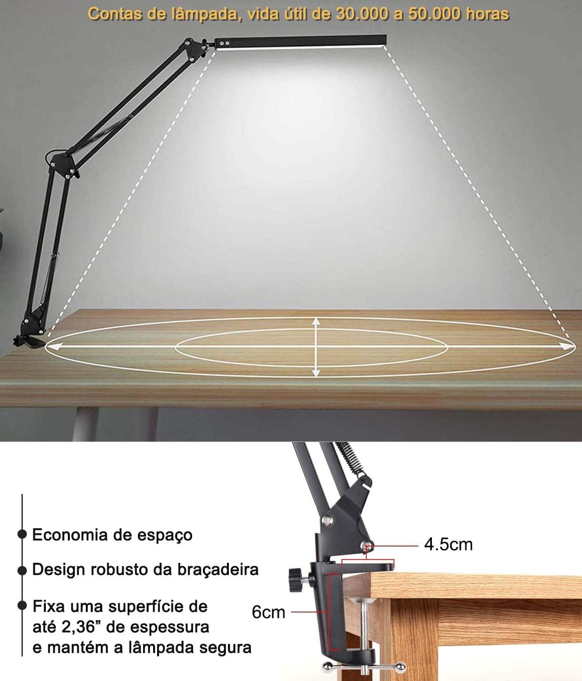 Coleção FlexLight — Luminária de Mesa 360°