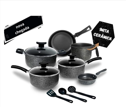 Coleção CrystalCook — Jogo de Panelas com Tampa de Vidro