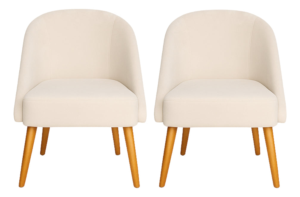 Linha Soft Beige — Kit 2 Banquetas Lua