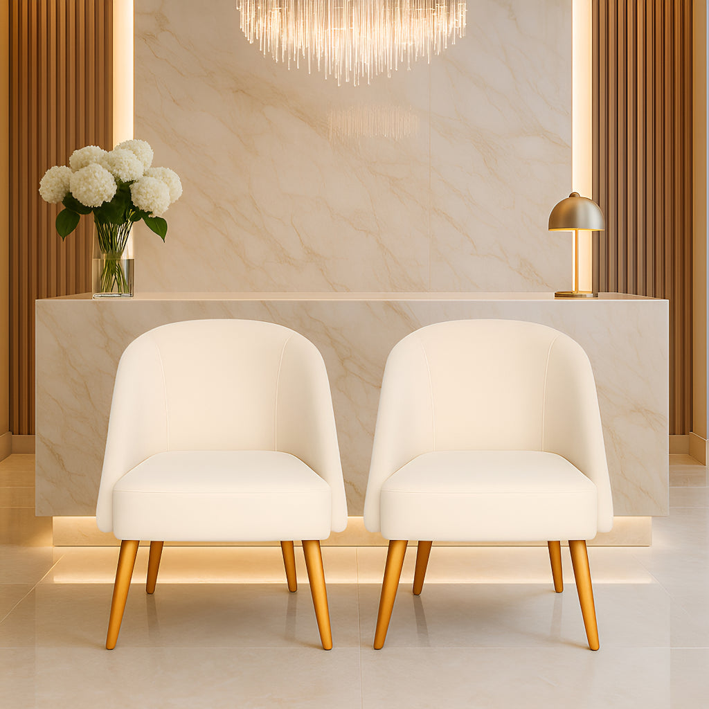 Linha Soft Beige — Kit 2 Banquetas Lua