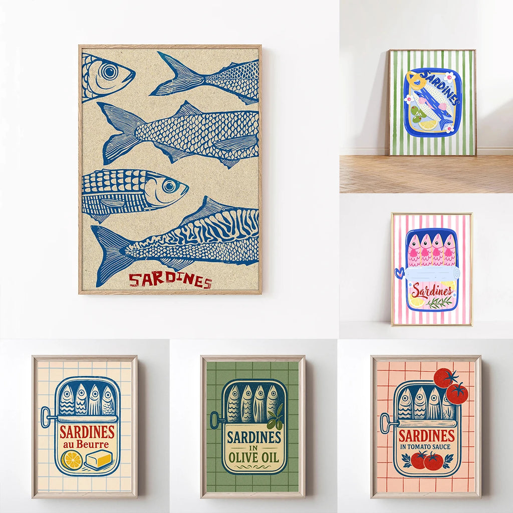 Linha Sardines Pop Art — Quadro Decorativo