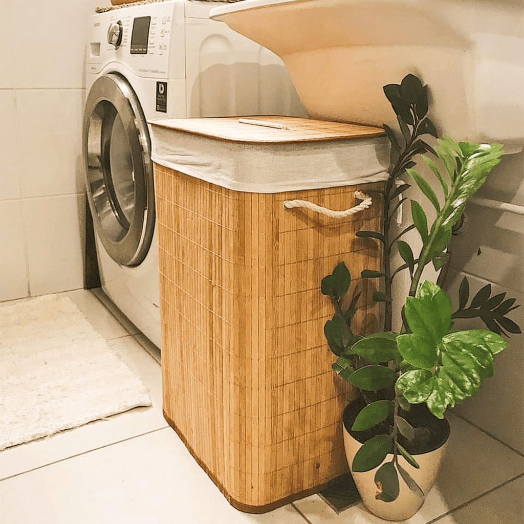 Coleção Bamboo Home — Cesto 60 cm com Tampa