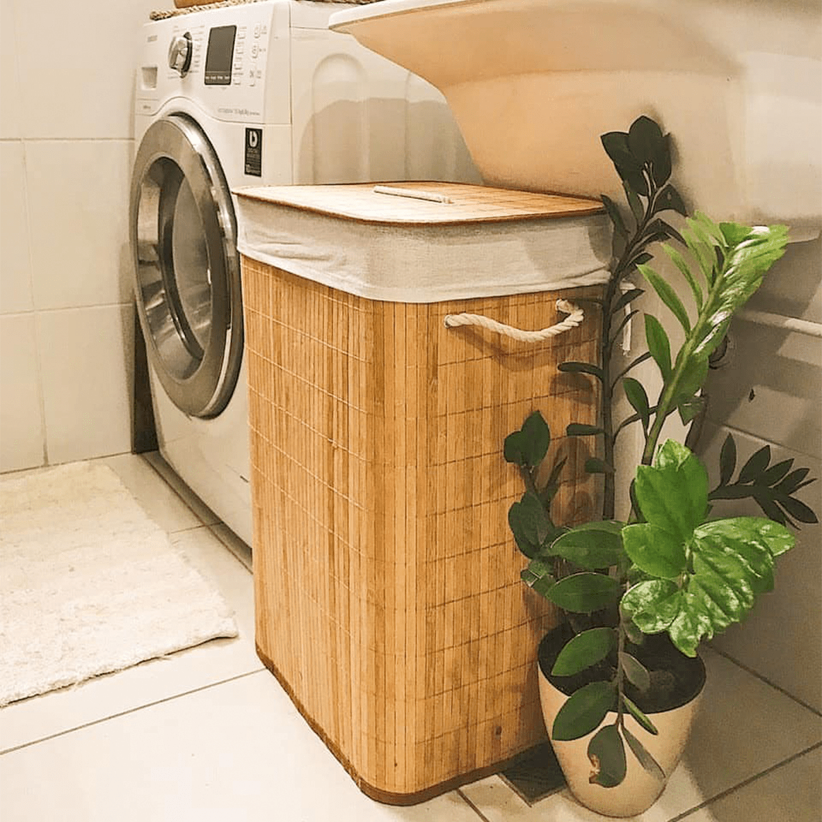 Coleção Bamboo Home — Cesto 60 cm com Tampa