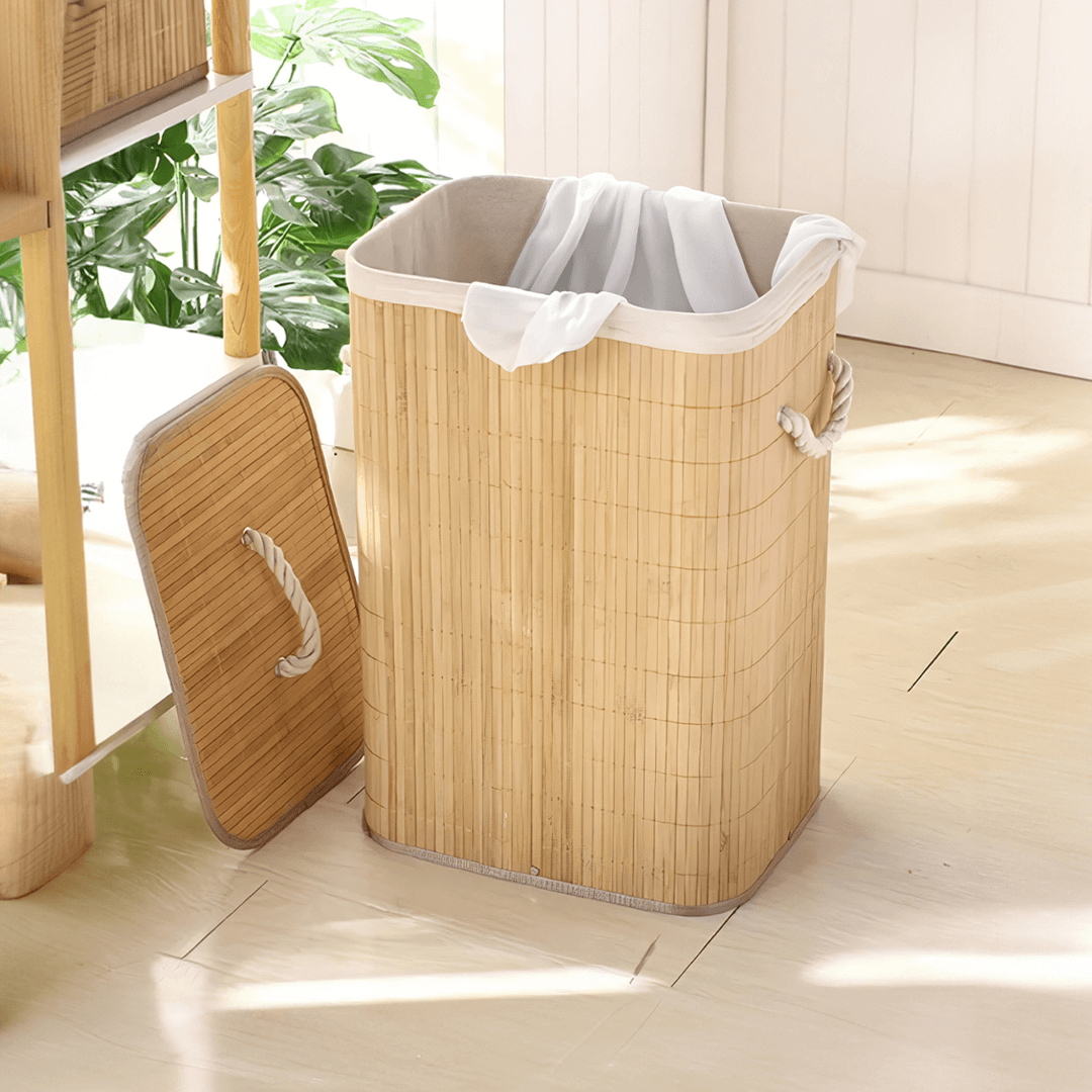 Coleção Bamboo Home — Cesto 60 cm com Tampa