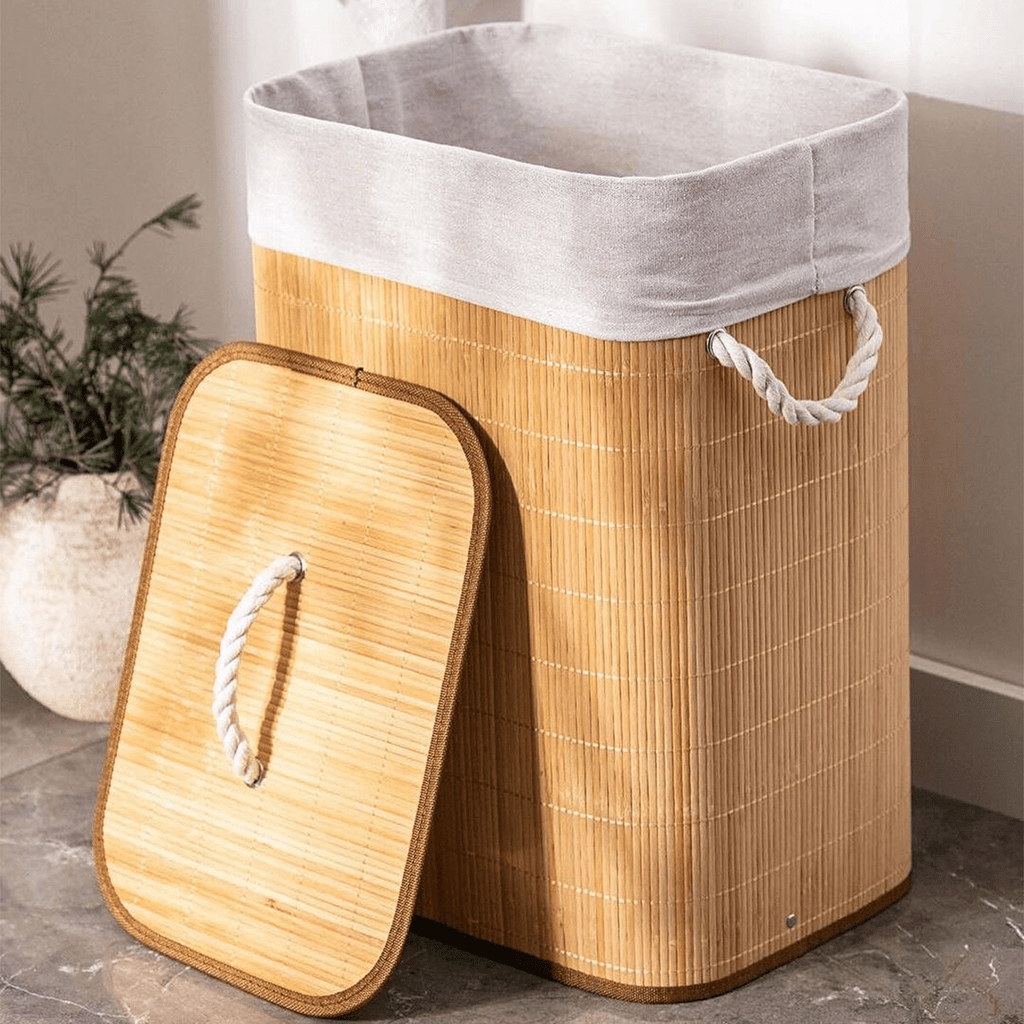 Coleção Bamboo Home — Cesto 60 cm com Tampa